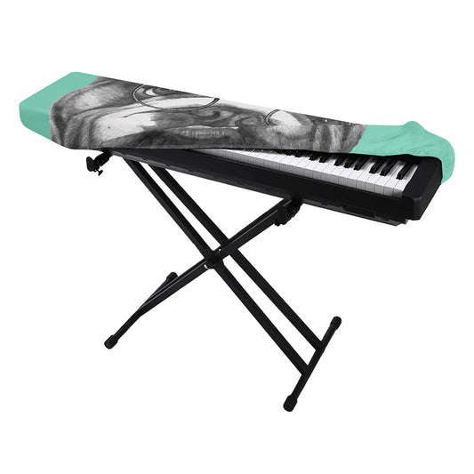 English Bulldog With Glasses Print Piano Keyboard Cover