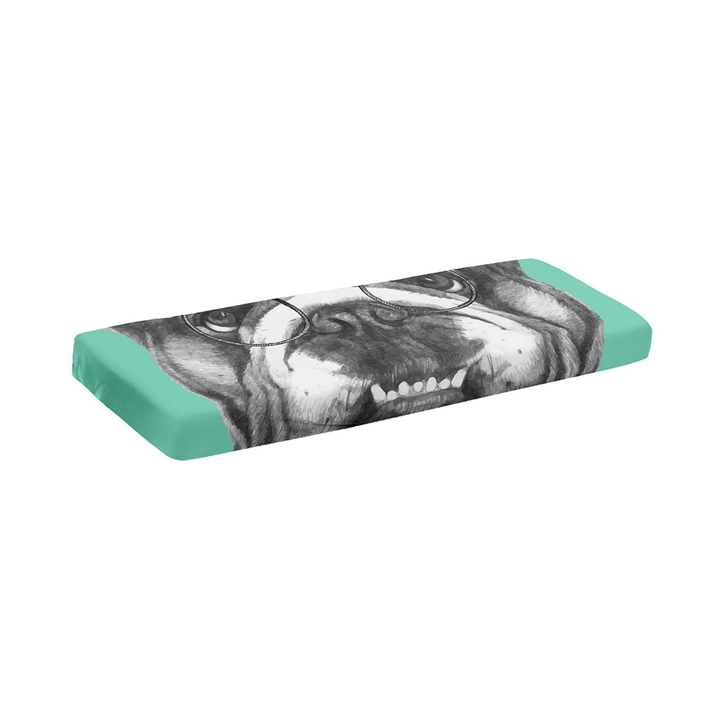 English Bulldog With Glasses Print Piano Keyboard Cover