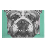 English Bulldog With Glasses Print Placemat