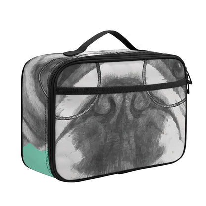English Bulldog With Glasses Print Portable Lunch Bag
