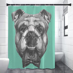 English Bulldog With Glasses Print Premium Shower Curtain