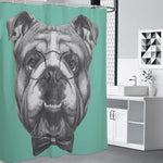 English Bulldog With Glasses Print Premium Shower Curtain