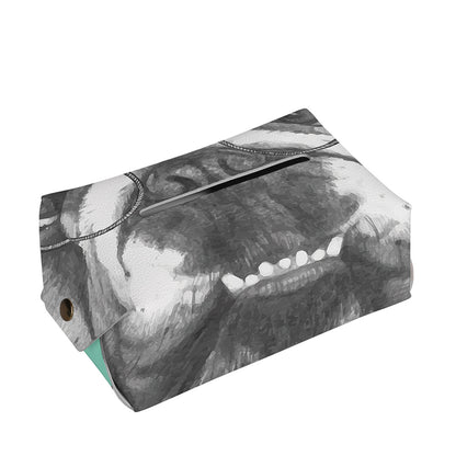 English Bulldog With Glasses Print Rectangle Tissue Box Cover