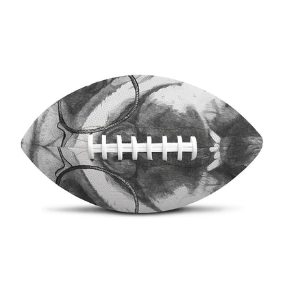English Bulldog With Glasses Print Rugby Ball