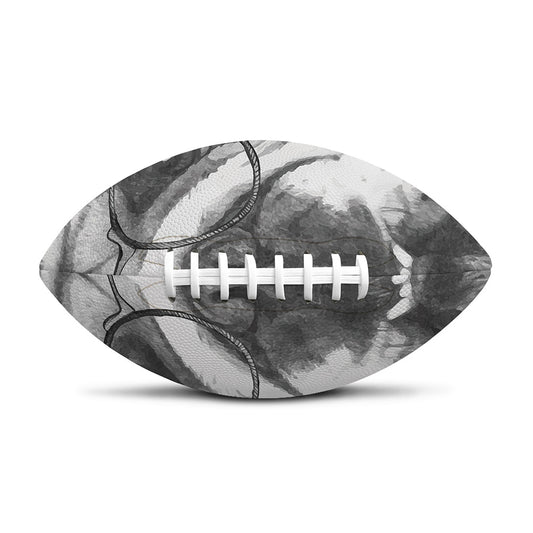 English Bulldog With Glasses Print Rugby Ball