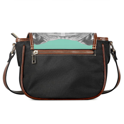 English Bulldog With Glasses Print Saddle Bag