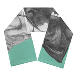 English Bulldog With Glasses Print Scarf