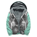 English Bulldog With Glasses Print Sherpa Lined Zip Up Hoodie
