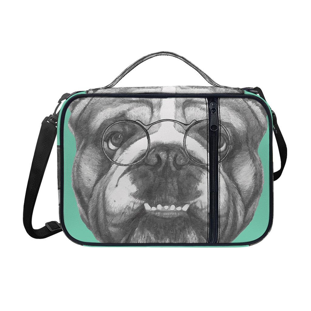 English Bulldog With Glasses Print Shoulder Strap Bible Bag