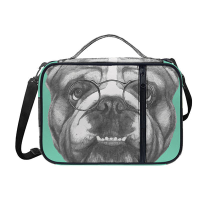 English Bulldog With Glasses Print Shoulder Strap Bible Bag