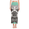 English Bulldog With Glasses Print Side Slit Maxi Skirt