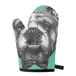 English Bulldog With Glasses Print Single Oven Mitt