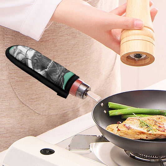 English Bulldog With Glasses Print Skillet Handle Cover