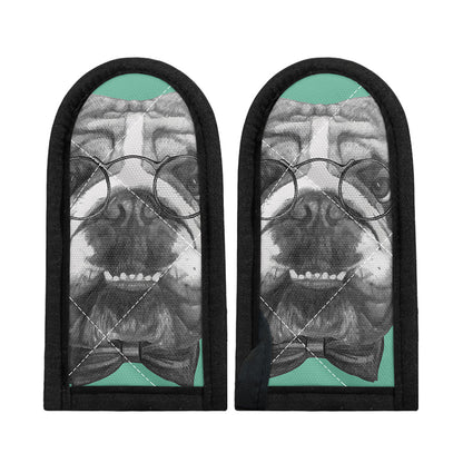 English Bulldog With Glasses Print Skillet Handle Cover