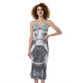 English Bulldog With Glasses Print Slim Fit Midi Cami Dress