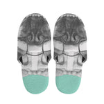English Bulldog With Glasses Print Slippers