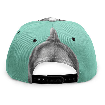 English Bulldog With Glasses Print Snapback Cap
