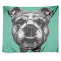 English Bulldog With Glasses Print Tapestry