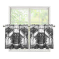 English Bulldog With Glasses Print Tier Curtains