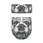 English Bulldog With Glasses Print Toilet Lid And Tank Cover Set