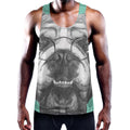 English Bulldog With Glasses Print Men's Workout Tank Top