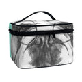 English Bulldog With Glasses Print Travel Makeup Bag