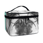 English Bulldog With Glasses Print Travel Makeup Bag
