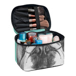 English Bulldog With Glasses Print Travel Makeup Bag
