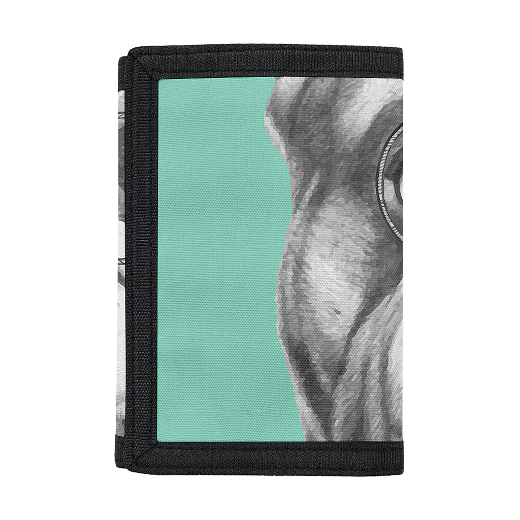 English Bulldog With Glasses Print Trifold Wallet