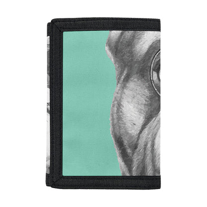 English Bulldog With Glasses Print Trifold Wallet