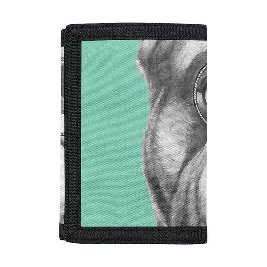 English Bulldog With Glasses Print Trifold Wallet