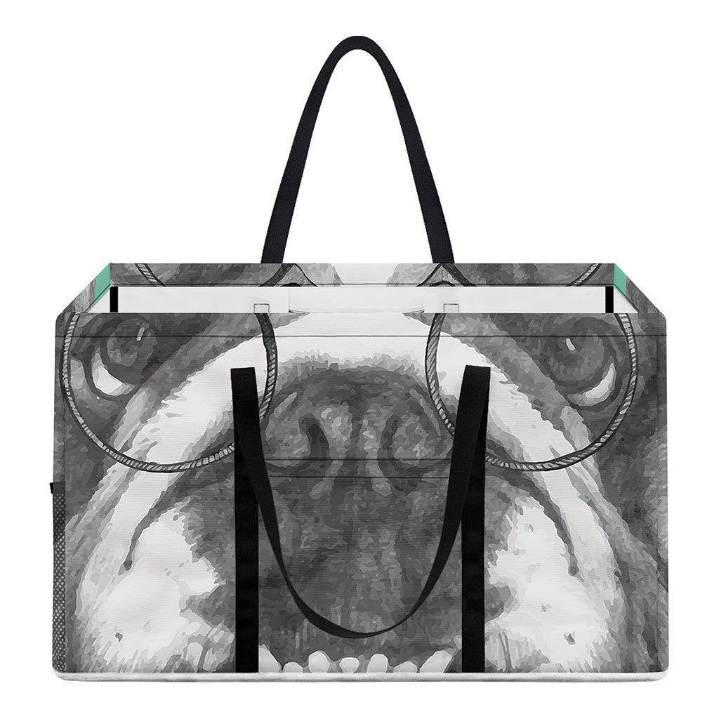 English Bulldog With Glasses Print Utility Tote Bag