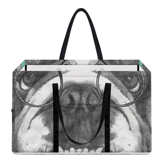 English Bulldog With Glasses Print Utility Tote Bag