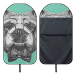 English Bulldog With Glasses Print Waterproof Car Seat Cover