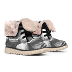 English Bulldog With Glasses Print Winter Boots