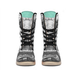 English Bulldog With Glasses Print Winter Boots