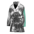 English Bulldog With Glasses Print Women's Bathrobe