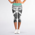English Bulldog With Glasses Print Women's Capri Leggings