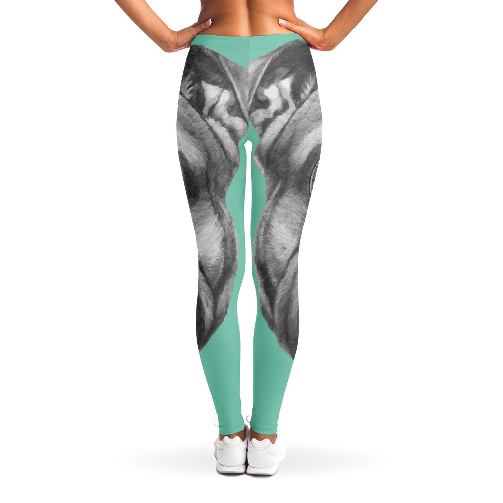 English Bulldog With Glasses Print Women's Leggings