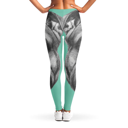 English Bulldog With Glasses Print Women's Leggings