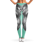 English Bulldog With Glasses Print Women's Leggings