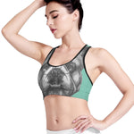 English Bulldog With Glasses Print Women's Sports Bra