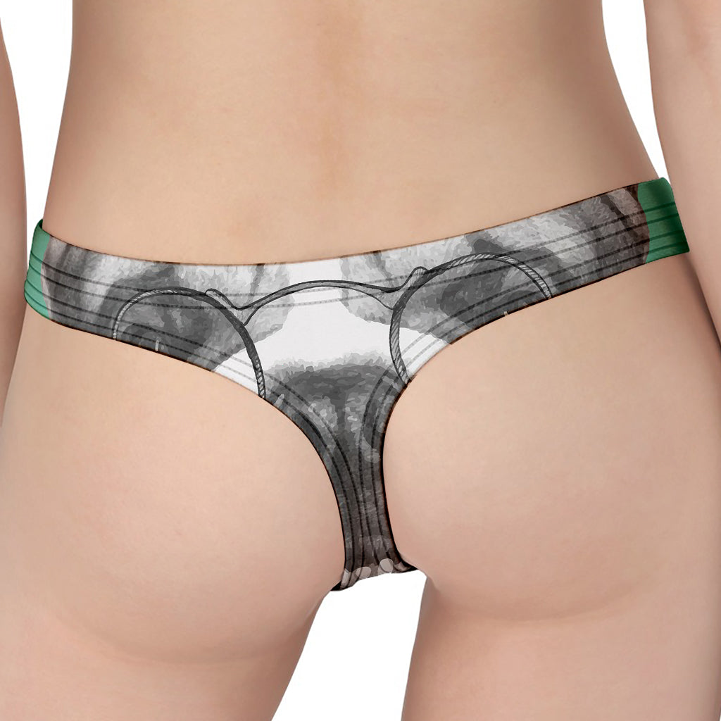 English Bulldog With Glasses Print Women's Thong