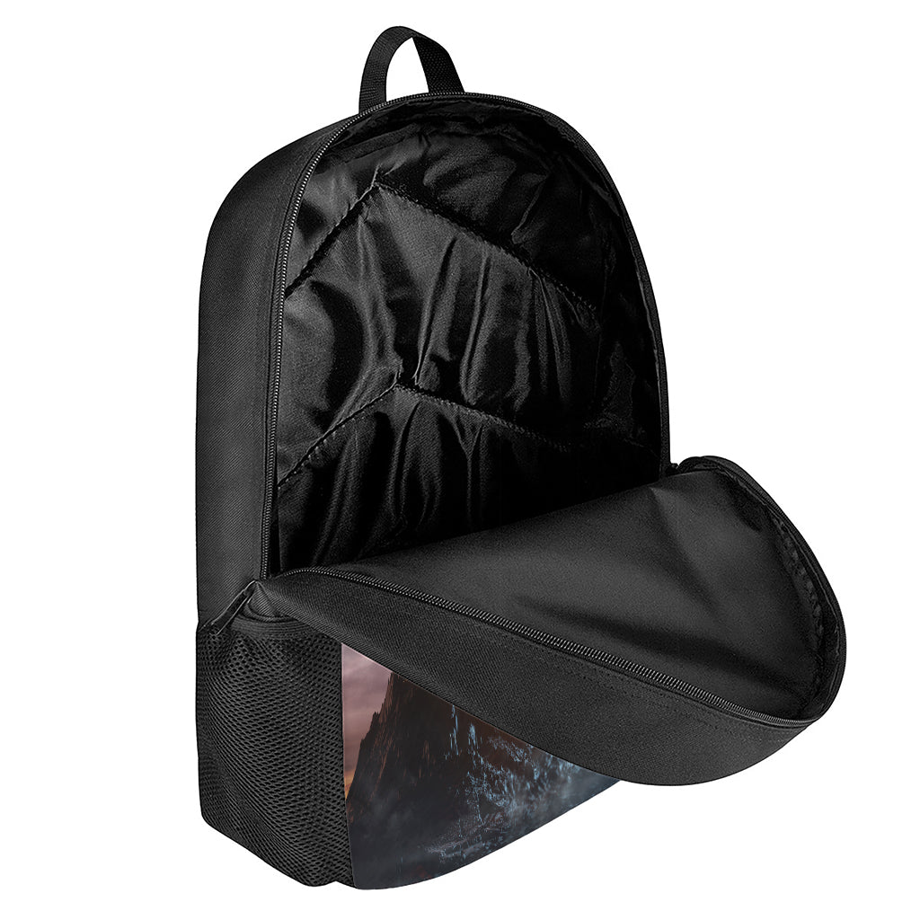 Erupting Volcano Print 17 Inch Backpack