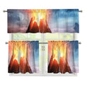 Erupting Volcano Print 3 Piece Kitchen Curtains