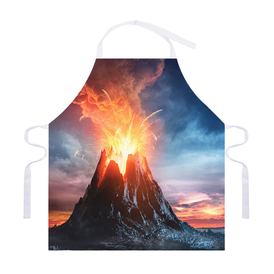 Erupting Volcano Print Adjustable Apron