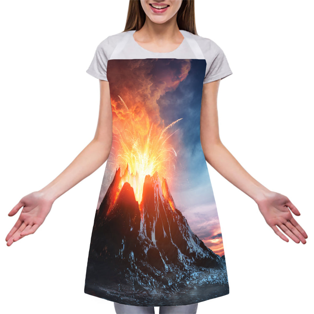 Erupting Volcano Print Adjustable Apron