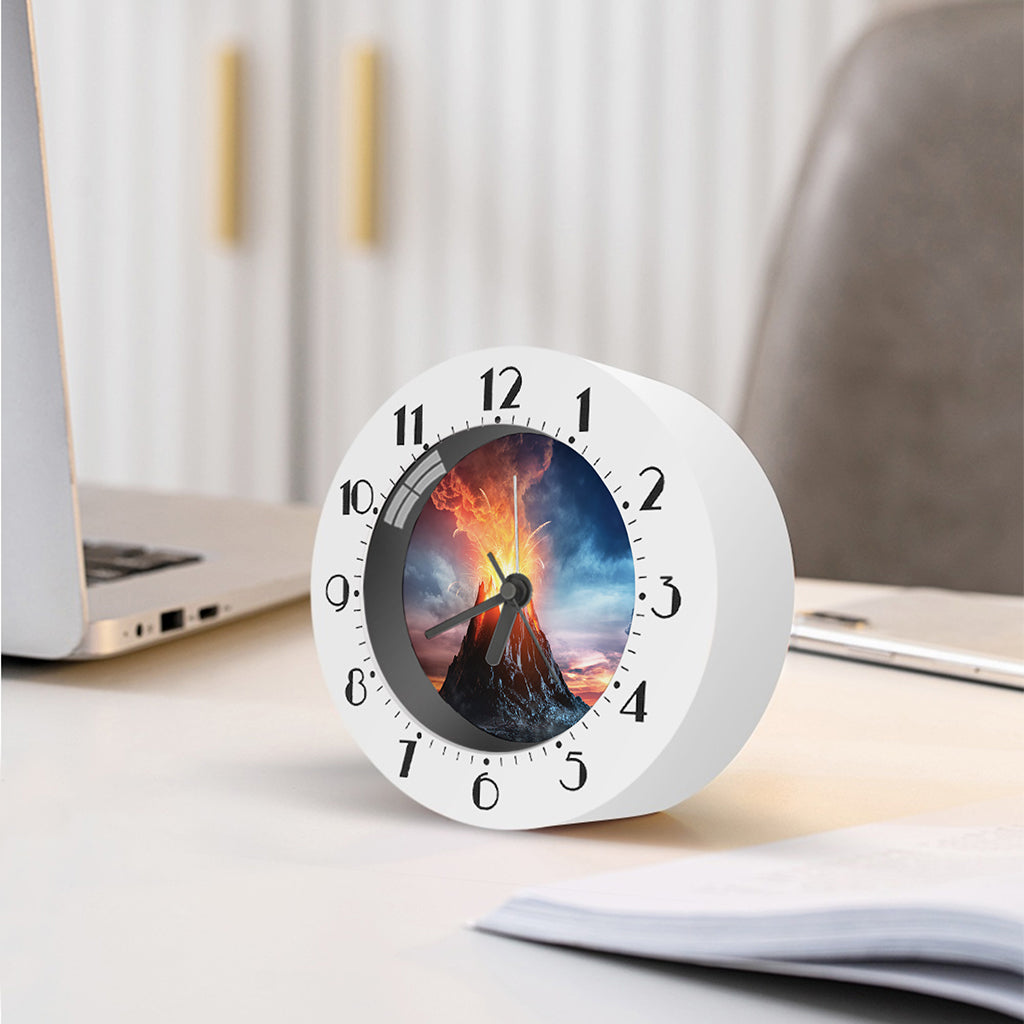 Erupting Volcano Print Alarm Clock