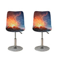 Erupting Volcano Print Bar Stool Covers