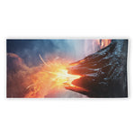 Erupting Volcano Print Beach Towel